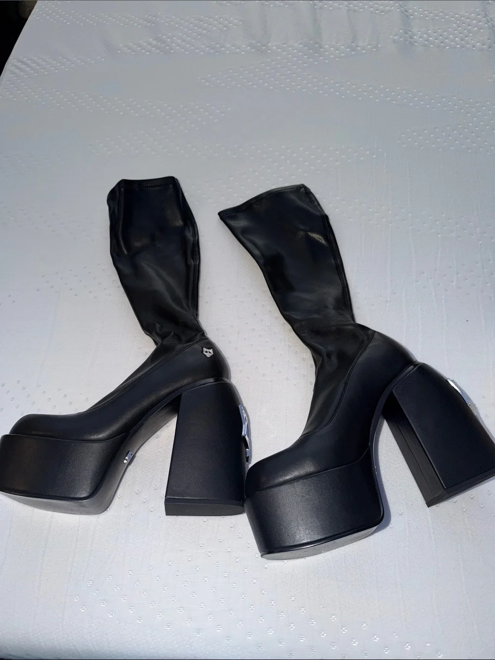 Naked Wolfe Black Over-the-Knee Platform Heel Boots